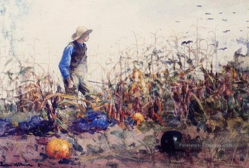 pittore - Parmi les légumes aka Boy dans un champ de maïs réalisme peintre Winslow Homer